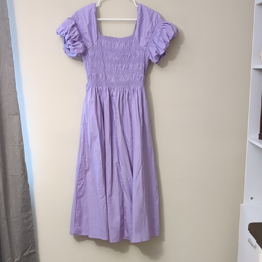 Lavender Puff Sleeve Dress